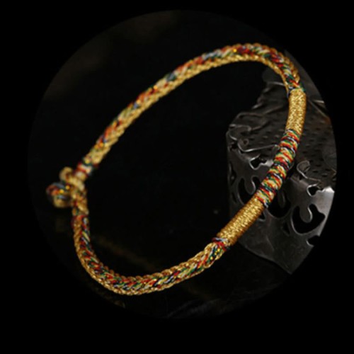 Handmade Gold Multicolored Rope Protection Braided Bracelet Anklet