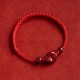 Handmade Cinnabar Peace Buckle Charm Blessing Bracelet Anklet