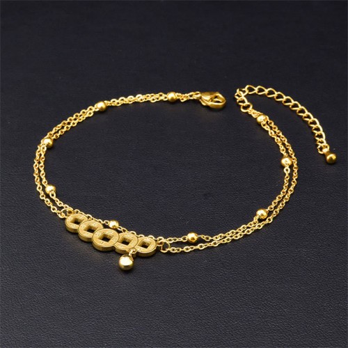 Copper Coins Wealth Titanium Steel Anklet Copper Coins Wealth Titanium Steel Anklet