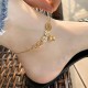 Copper Coins Bell Charm Titanium Steel Anklet Copper Coins Bell Charm Titanium Steel Anklet
