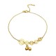 Copper Coins Bell Charm Titanium Steel Anklet Copper Coins Bell Charm Titanium Steel Anklet