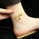 Copper Coins Bell Charm Titanium Steel Anklet Copper Coins Bell Charm Titanium Steel Anklet