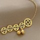 Copper Coins Bell Charm Titanium Steel Anklet Copper Coins Bell Charm Titanium Steel Anklet