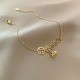 Copper Coins Bell Charm Titanium Steel Anklet Copper Coins Bell Charm Titanium Steel Anklet