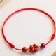 Cinnabar Four Leaf Clover Blessing Rope Anklet