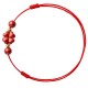 Cinnabar Four Leaf Clover Blessing Rope Anklet