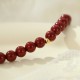 925 Sterling Silver Cinnabar Beads Blessing Anklet