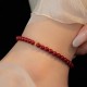 925 Sterling Silver Cinnabar Beads Blessing Anklet