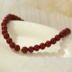 925 Sterling Silver Cinnabar Beads Blessing Anklet