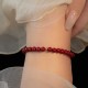 925 Sterling Silver Cinnabar Beads Blessing Anklet