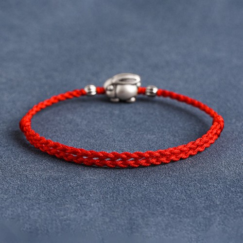 Handmade 999 Sterling Silver Rabbit Luck Bracelet Anklet