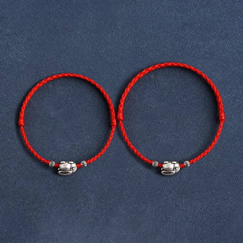 Handmade 999 Sterling Silver Rabbit Luck Bracelet Anklet