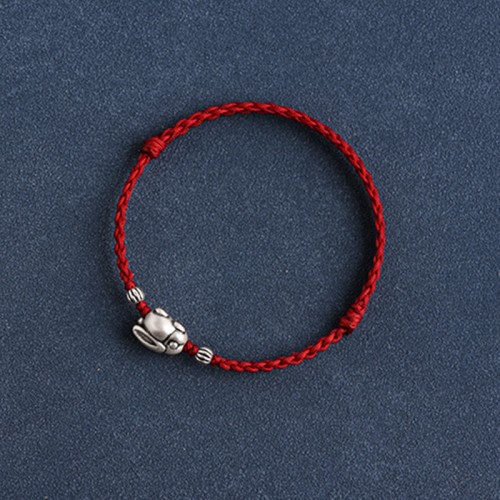 Handmade 999 Sterling Silver Rabbit Luck Bracelet Anklet