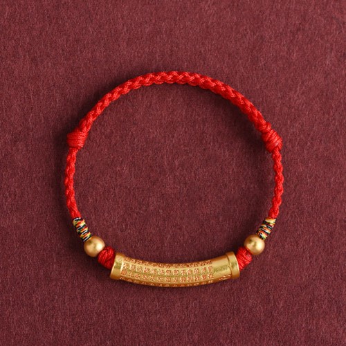 Handmade Alloy Heart Sutra Protection Strength Bracelet Anklet