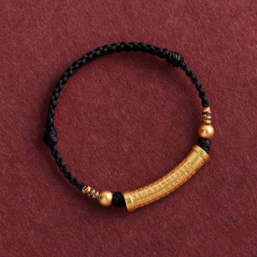 Handmade Alloy Heart Sutra Protection Strength Bracelet Anklet