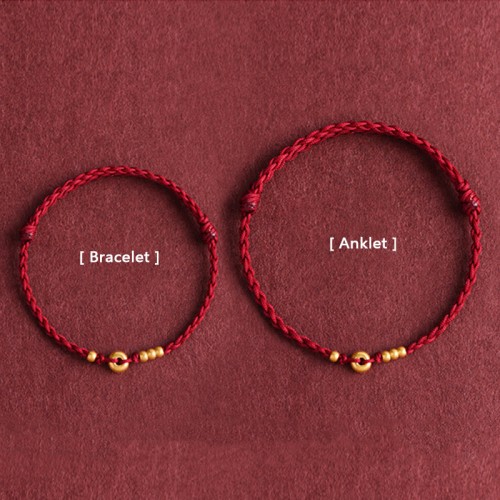 999 Gold Small Peace Buckle Luck Bracelet Anklet 999 Gold Small Peace Buckle Luck Bracelet Anklet