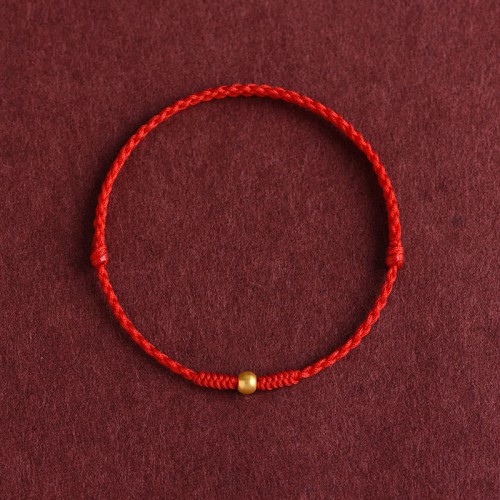 999 Gold Mini Bead Strength Braided Rope Anklet
