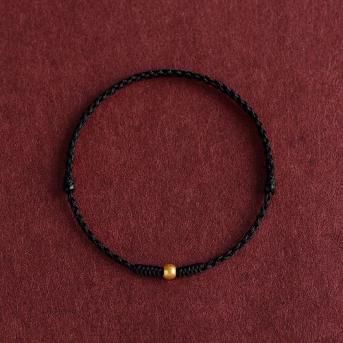 999 Gold Mini Bead Strength Braided Rope Anklet