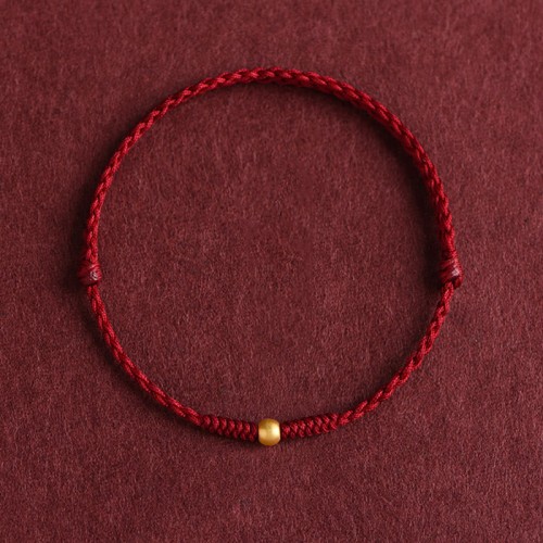 999 Gold Mini Bead Strength Braided Rope Anklet