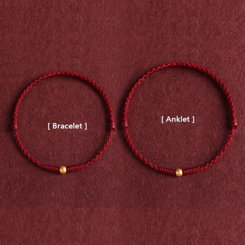 999 Gold Mini Bead Strength Braided Rope Anklet