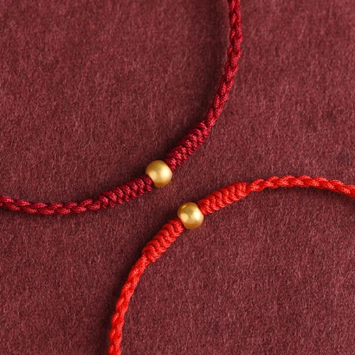 999 Gold Mini Bead Strength Braided Rope Anklet
