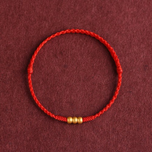 999 Gold Mini Three Beads Design Luck Bracelet Anklet 999 Gold Mini Three Beads Design Luck Bracelet Anklet