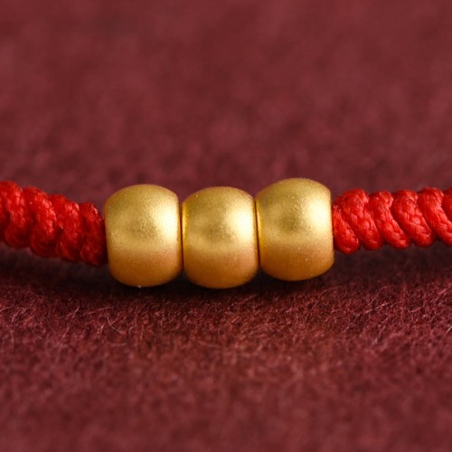 999 Gold Mini Three Beads Design Luck Bracelet Anklet 999 Gold Mini Three Beads Design Luck Bracelet Anklet