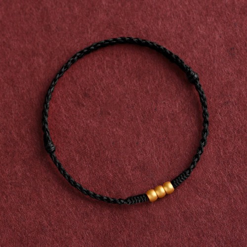 999 Gold Mini Three Beads Design Luck Bracelet Anklet 999 Gold Mini Three Beads Design Luck Bracelet Anklet