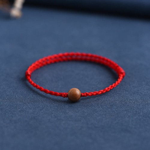 Natural Peach Wood Bead Ward Off Evil Spirits Bracelet Anklet