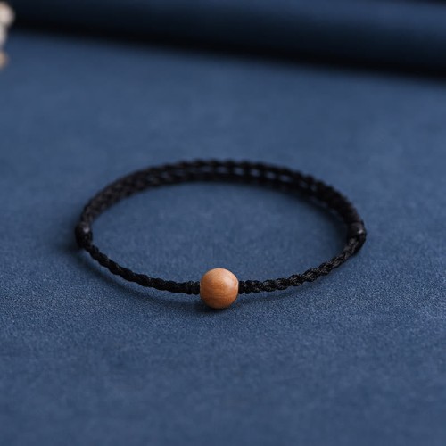 Natural Peach Wood Bead Ward Off Evil Spirits Bracelet Anklet