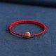 Natural Peach Wood Bead Ward Off Evil Spirits Bracelet Anklet