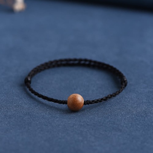 Natural Peach Wood Bead Ward Off Evil Spirits Bracelet Anklet
