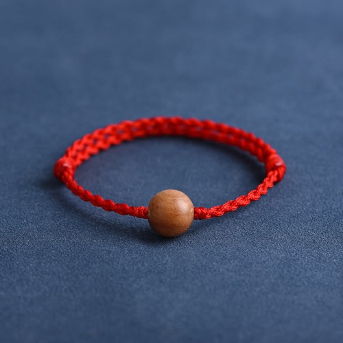 Natural Peach Wood Bead Ward Off Evil Spirits Bracelet Anklet