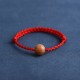 Natural Peach Wood Bead Ward Off Evil Spirits Bracelet Anklet