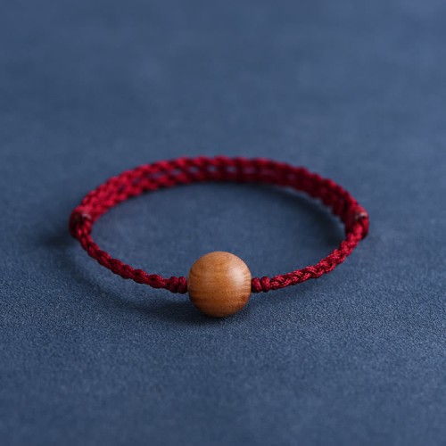 Natural Peach Wood Bead Ward Off Evil Spirits Bracelet Anklet