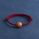 Natural Peach Wood Bead Ward Off Evil Spirits Bracelet Anklet