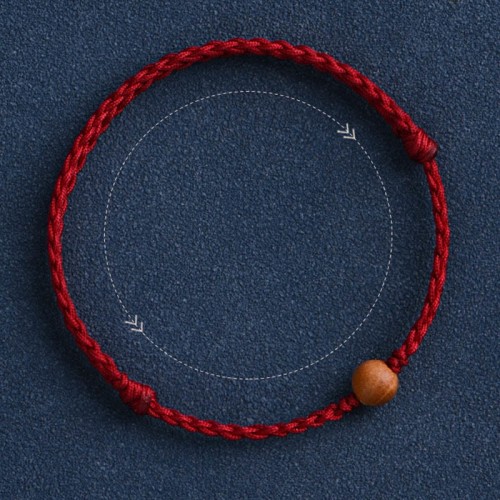 Natural Peach Wood Bead Ward Off Evil Spirits Bracelet Anklet