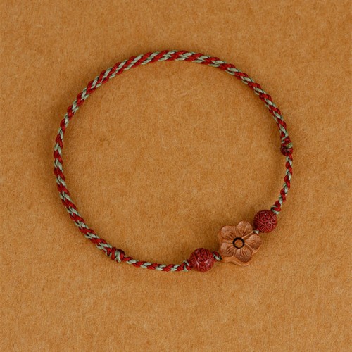 Peach Wood Peach Blossom Cinnabar Wealth Bracelet Anklet Peach Wood Peach Blossom Cinnabar Wealth Bracelet Anklet