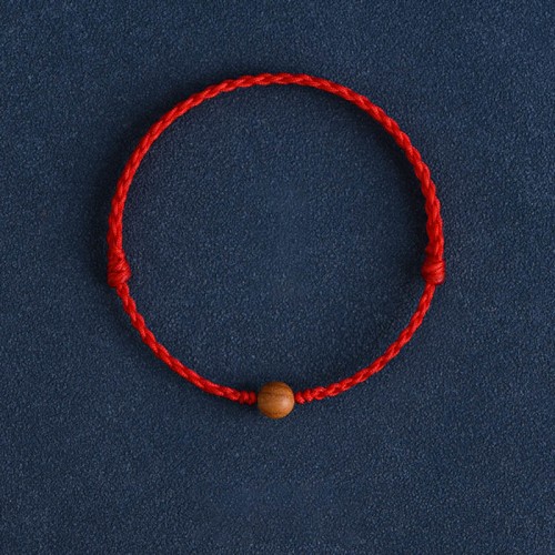 Natural Peach Wood Bead Ward Off Evil Spirits Bracelet Anklet