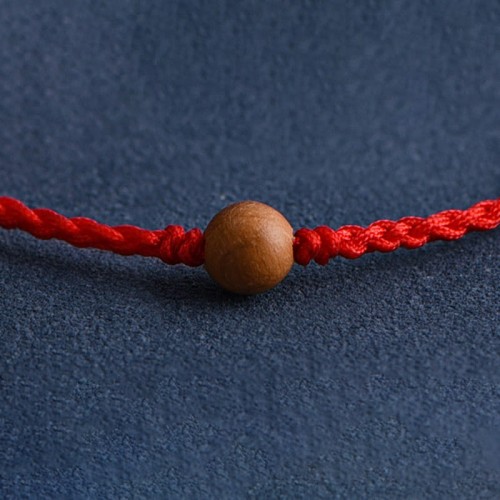 Natural Peach Wood Bead Ward Off Evil Spirits Bracelet Anklet