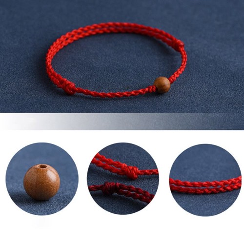 Natural Peach Wood Bead Ward Off Evil Spirits Bracelet Anklet