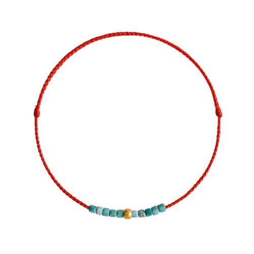 999 Gold Beads Turquoise Protection Bracelet Anklet