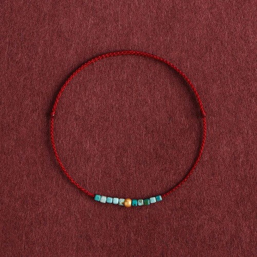 999 Gold Beads Turquoise Protection Bracelet Anklet
