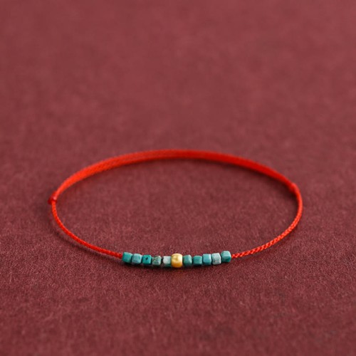 999 Gold Beads Turquoise Protection Bracelet Anklet