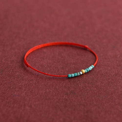 999 Gold Beads Turquoise Protection Bracelet Anklet