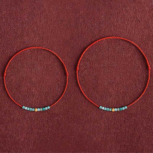 999 Gold Beads Turquoise Protection Bracelet Anklet