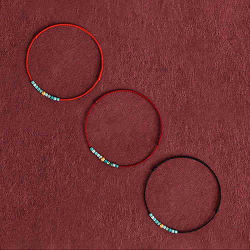 999 Gold Beads Turquoise Protection Bracelet Anklet