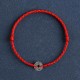 925 Sterling Silver Five Emperor Coins Red String Bracelet Anklet