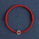 925 Sterling Silver Five Emperor Coins Red String Bracelet Anklet
