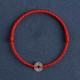 925 Sterling Silver Five Emperor Coins Red String Bracelet Anklet